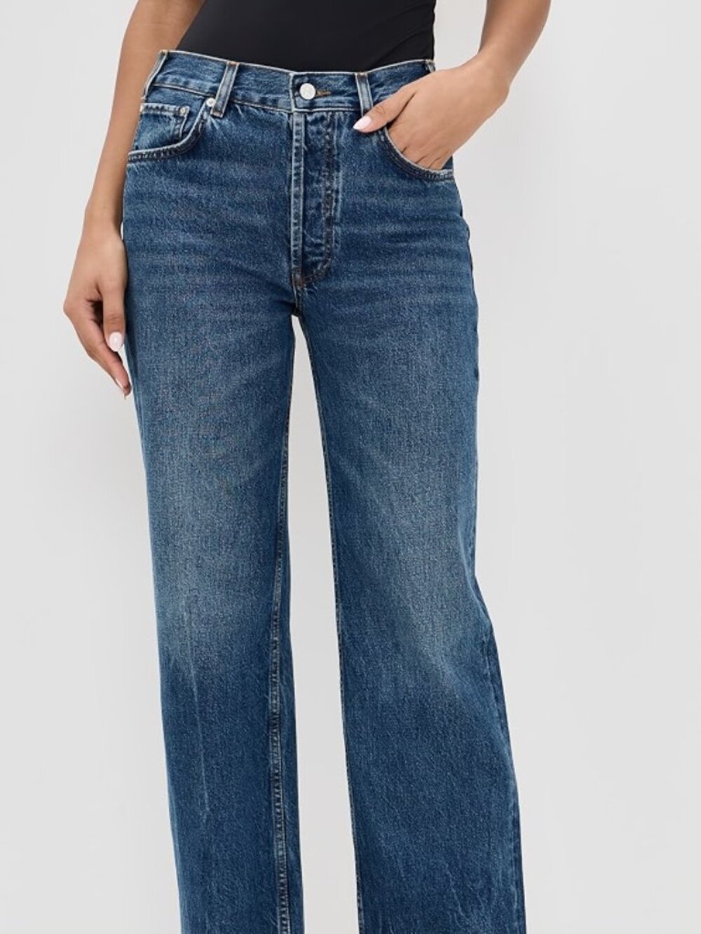 ANINE BING Gavin frayed-hem jeans